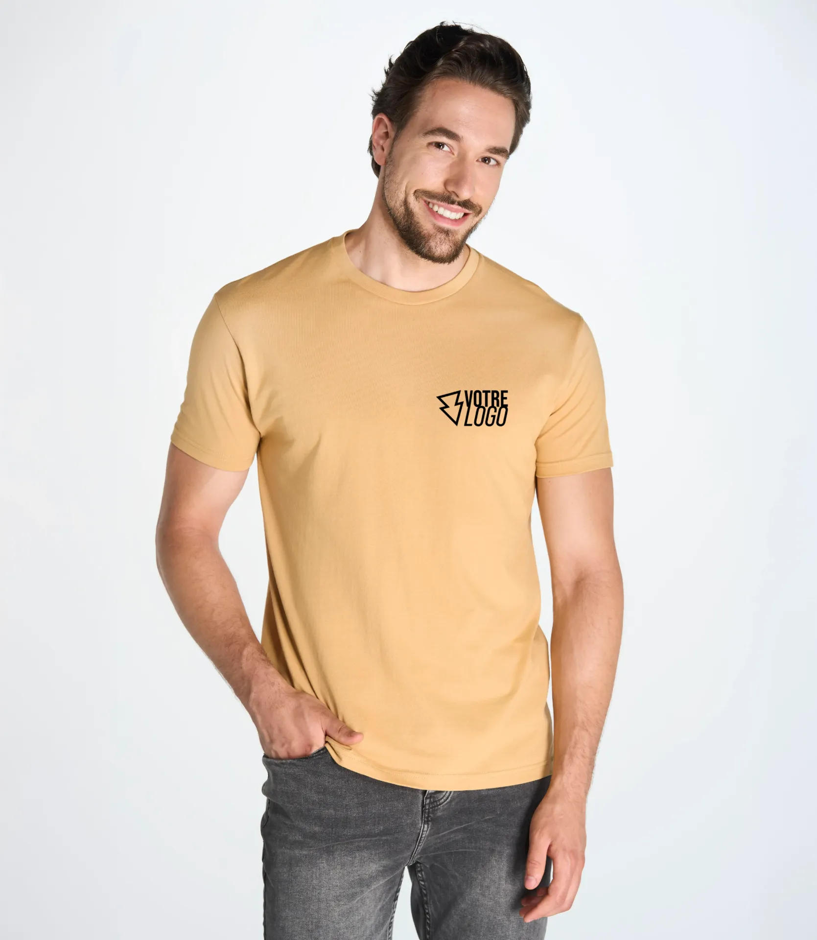 REGULAR PREMIUM T-SHIRT - JHK 190 (Ash melange, XS)